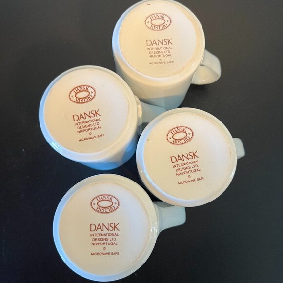 Set of 4 DANSK BISTRO Bisserup White Mugs ~ Made in Portugal ~ Coffee Tea Cups - Picture 11 of 12